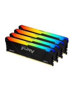 128ГБ Оперативна пам'ять Kingston  3200MT/s DDR4 CL16 DIMM (Kit of 4) FURY Beast RGB